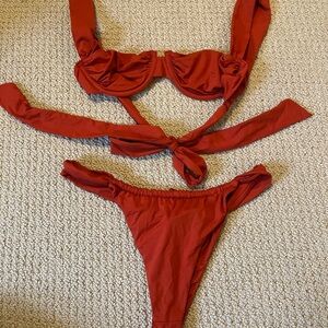 DYNAMITE Bikini Set Rust Orange Cheeky Small
